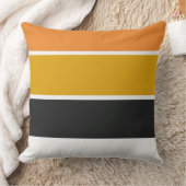 イエローオレンジとグレーのストライプ クッション (ブランケット)