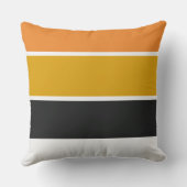 イエローオレンジとグレーのストライプ クッション (裏面)