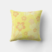 イエローオレンジの花シンプルが可愛い夏のフローラ クッション (裏面)