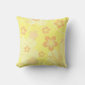 イエローオレンジの花シンプルが可愛い夏のフローラ クッション (正面)