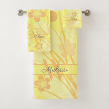 イエローオレンジの花シンプル咲き可愛いフローラモノグラム