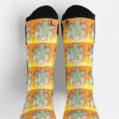 イエローオレンジアクア「スター・オブ・ライフ」 Ems socks ソックス (上部)