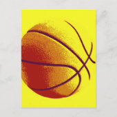 イエローオレンジアポップ・アートのートバスケットボール ポストカード (正面)