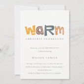 イエローオレンジウォームクリスマスin 7月パーティー招待状 シーズンカード (正面)