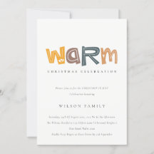 イエローオレンジウォームクリスマスin 7月パーティー招待状