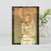 イエローオレンジオグラデーションーバーレイフォト披露宴のみ 招待状 (スタンド正面)