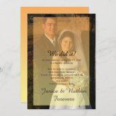 イエローオレンジオンブルオーバーレイ写真受付のみ 招待状 (正面/裏面)