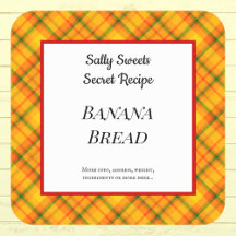 イエローオレンジギンガムプレイドカスタムベーキングシール