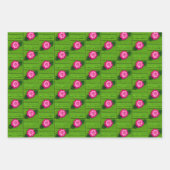 イエローオレンジグリーンフローラアーティザンクロシェプリント ラッピングペーパーシート (正面3)