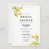 イエローオレンジグリーン春フローラブライダルシャワー 招待状 (正面)