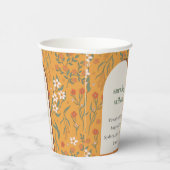 イエローオレンジグルーヴィレトロアーチフローラ結婚ズ 紙コップ (右)