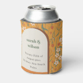 イエローオレンジグルーヴィレトロアーチフローラ結婚ズ 缶クーラー (缶裏面)