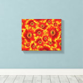 イエローオレンジゲルベラデイジー キャンバスプリント (インサイチュ (ウッドフロア))