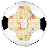 イエローオレンジコケフェミニンット弓 サッカーボール (回転)