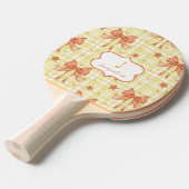 イエローオレンジコケフェミニンット弓 卓球ラケット (正面アングル)