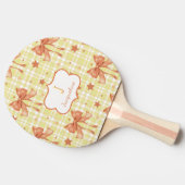 イエローオレンジコケフェミニンット弓 卓球ラケット (横)