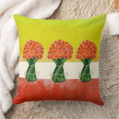 イエローオレンジサマーランヌカルス水彩色 クッション (ブランケット)