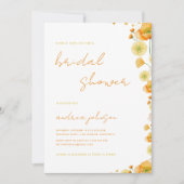 イエローオレンジサマー鮮やかガーデンブライダルシャワー 招待状 (正面)