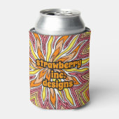 イエローオレンジサントリップ（幻覚体験）のようなデザインクーラーボックス 缶クーラー (缶正面)