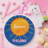 イエローオレンジサン サマードリームス ペーパープレート (パーティー)