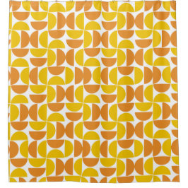 イエローオレンジサークルバウハウス シャワーカーテン