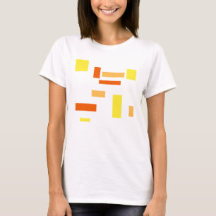 イエローオレンジジオメトリボックス抽象芸術アートデザイン Tシャツ