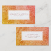 イエローオレンジスパークルグリッターガーリーメイクアップアーティスト 名刺 (正面/裏面)