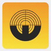 イエローオレンジスポーツ射撃、 発砲 スクエアシール (正面)