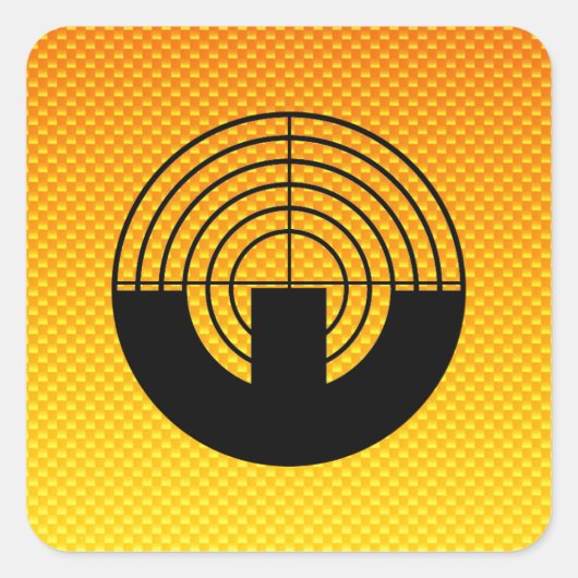 イエローオレンジスポーツ射撃、 発砲 スクエアシール (正面)