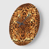 イエローオレンジタウペブラウンお尻ボヘミアンバリアート ラージ壁時計 (傾斜)