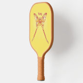 イエローオレンジバタフライルナモスガール名 ピックルボールラケット (左)