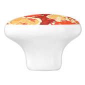 イエローオレンジバリろうけつ染めスタイルペイズリーパターン セラミックノブ (側面)