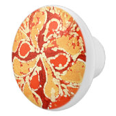 イエローオレンジバリろうけつ染めスタイルペイズリーパターン セラミックノブ (右)