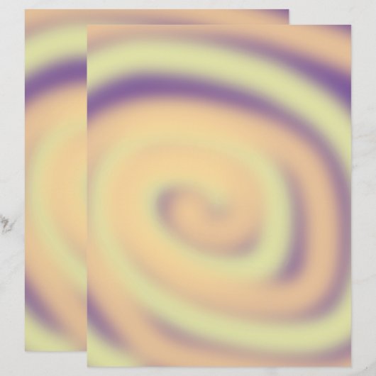 イエローオレンジパープルスワールブレンドスクラップブック紙 (正面/裏面)