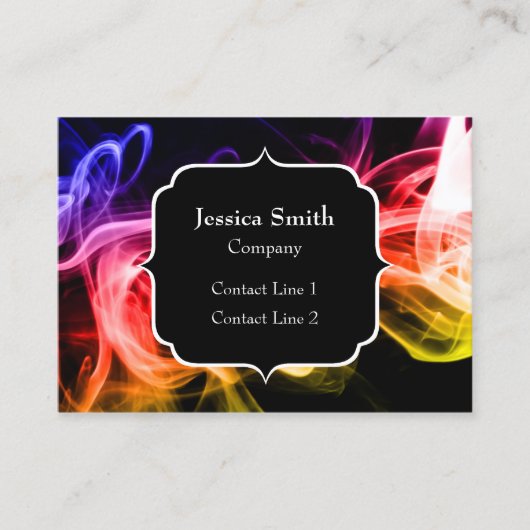イエローオレンジパープル抽象芸術スモークブラックモノグラム 名刺 (正面)
