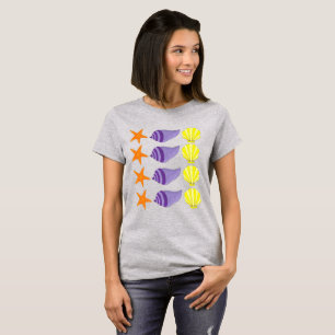 イエローオレンジヒトスターフィッシュビーチシーショア Tシャツ