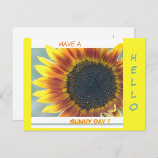 イエローオレンジヒマワリのお客様HELLOポストカード ポストカード (正面/裏面)