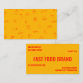 イエローオレンジファストフードバーガーレストラン 名刺 (正面/裏面)
