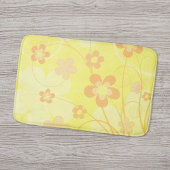 イエローオレンジフラワーシンプルズレトロフローラ バスマット