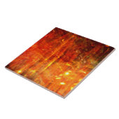 イエローオレンジフレイムファイアリー抽象芸術アート タイル (側面)