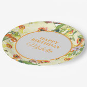 イエローオレンジフローラ誕生会 ペーパープレート (アングル)