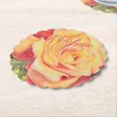 イエローオレンジフローラ ペーパーコースター (アングル)