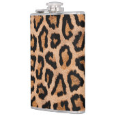 イエローオレンジブラウンブラックレオパードアニマルプリント フラスク (左)