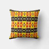 イエローオレンジブラック地中海のスモールルックタイル クッション (裏面)