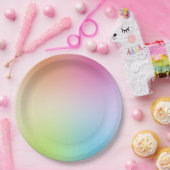 イエローオレンジブルーグリーンピンクレッドパープルカスタム ペーパープレート (パーティー)