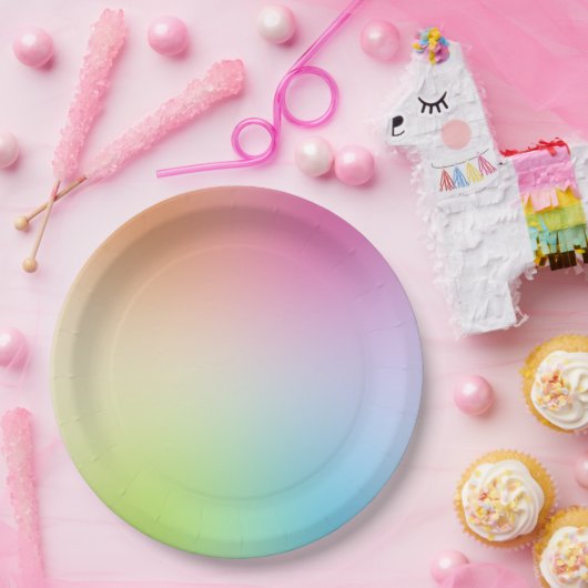 イエローオレンジブルーグリーンピンクレッドパープルカスタム ペーパープレート (パーティー)