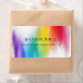 イエローオレンジブルーグリーンピンクレッドパープルモダン ラベル (インサイチュ)