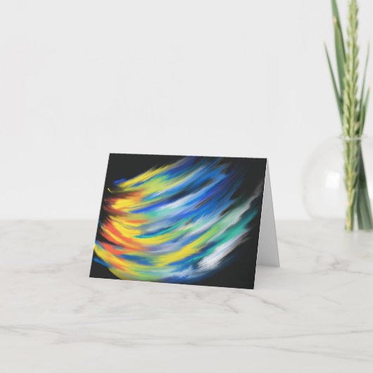 イエローオレンジブルーフラムクリスチャンモダンアート カード (正面)