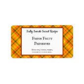 イエローオレンジプレイドカスタムベーキング ラベル (正面)