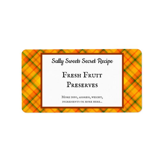 イエローオレンジプレイドカスタムベーキング ラベル (正面)